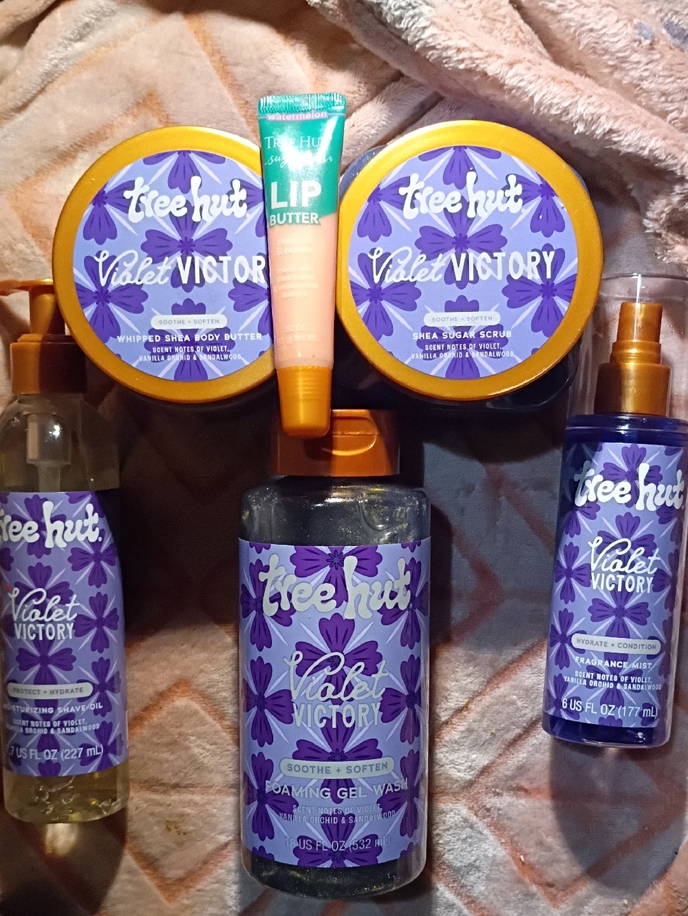 TREE HUT VIOLET VICTORY scrub body butter wash fragrance shave oil & lip butter